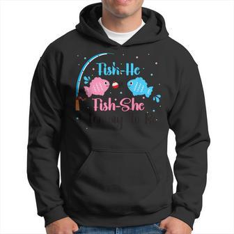 Fish-He Or Fish-She Mommy To Be Gender Reveal Baby Shower Hoodie - Seseable