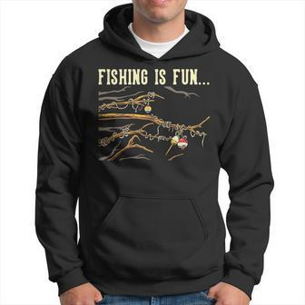 Fishing Is Fun Bobbers Stuck In Tree Hoodie - Seseable