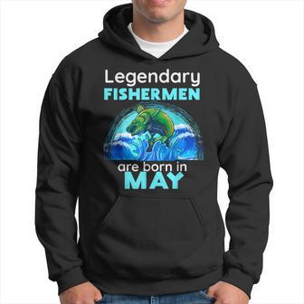 Fishing Legend Born In May T Fisherman Dad Hoodie - Thegiftio UK