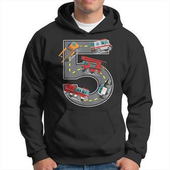 Five Year Old 5Th Birthday Fire Truck Ambulance Police Car Hoodie - Monsterry CA