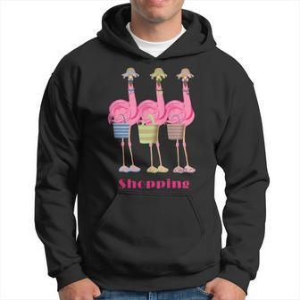 Flamingo Friends Go Shopping Hoodie | Mazezy