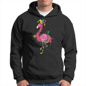 Flamingo Mardi Gras Beads Hoodie | Mazezy