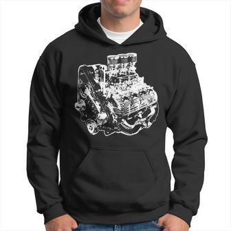 Flathead V8 Engine Silhouette Hoodie - Monsterry