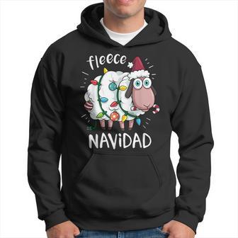 Fleece Feliz Navidad Cute Sheep Christmas Hoodie - Monsterry CA