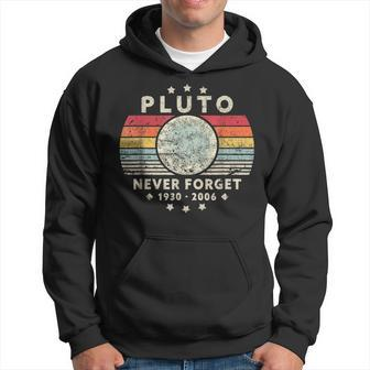 Never Forget Pluto Retro Style Vintage Science Hoodie - Seseable