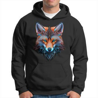 Fox Blue Eyes Animal Fox Hoodie - Seseable