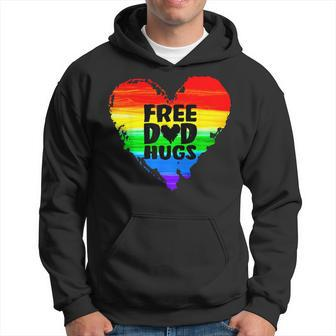 Free Dad Hugs Lgbt Gay Pride Parade Rainbow Flag Fathers Day Hoodie - Thegiftio UK