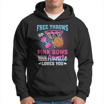 Free Throws Or Pink Bows Your Auntie Loves You Gender Reveal Hoodie - Seseable