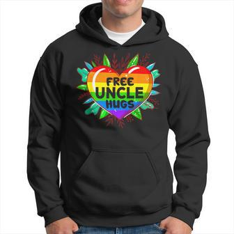 Free Uncle Hugs A Half Pride Lgbt Flag Heart Gay Lesbian Hoodie - Monsterry AU