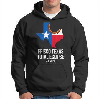 Frisco Texas Total Eclipse 2024 Tx State Outline Texan Flag Hoodie - Seseable