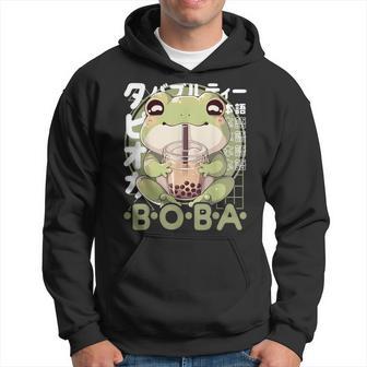 Frog Boba Tea Kawaii Bubble Tea Frog Anime Neko Toad Hoodie - Thegiftio UK
