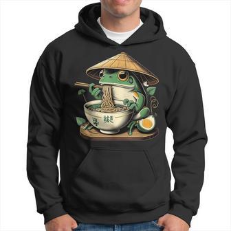 Frog Eating Ramen Kawaii Neko Japanese Noodles Anime Lovers Hoodie - Seseable