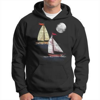 Full Moon Sea Sailboat Sail Ocean Nautical Sailor Sailing Hoodie - Monsterry AU