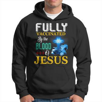 Fully Vaccinated By The Blood Of Jesus Shining Cross & Lion Hoodie - Monsterry