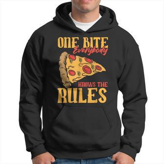 1 Bites Pizza Everybody Knows The Rules Food Lover Hoodie - Monsterry