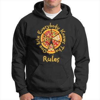 1 One Bite Everybody Knows Rules Pizza Food Lover Hoodie - Monsterry CA