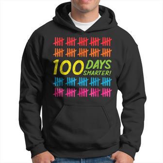 100 Days Smarter Counting Tally Marks 100Th Hoodie - Monsterry DE