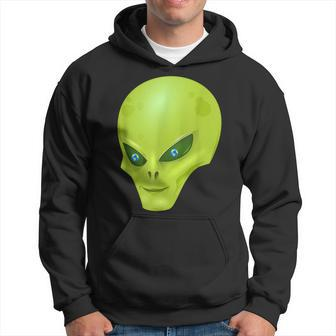 Alien With Earth Eyeballs Ufo Spaceship Novelty Hoodie - Monsterry CA
