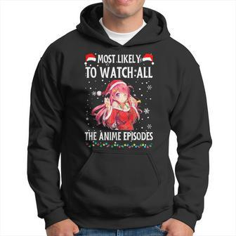 Anime Most Likely To Watch All Anime Episodes Xmas Hoodie | Mazezy