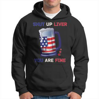 Beer Outfit Usa Flag 4Th Of July Clothes Men Hoodie - Monsterry