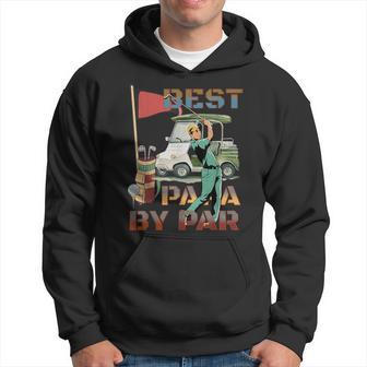 Best Papa By Par Father's Day Golf Cart Grandpa Hoodie - Thegiftio UK