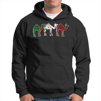 Camel Xmas Tree Lights Red Plaid Christmas Hoodie - Monsterry CA