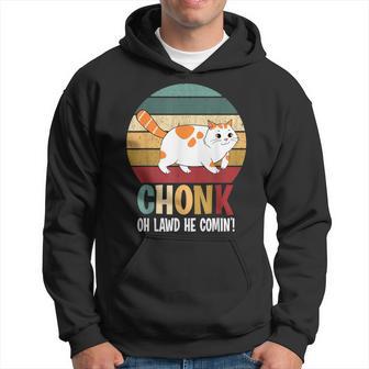 Cat Chonk Oh Lawd He Comin Retro Cat Hoodie - Thegiftio UK