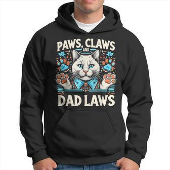 Cat Dad Paws Claws Dad Laws Father's Day Cat Lover Hoodie - Thegiftio UK
