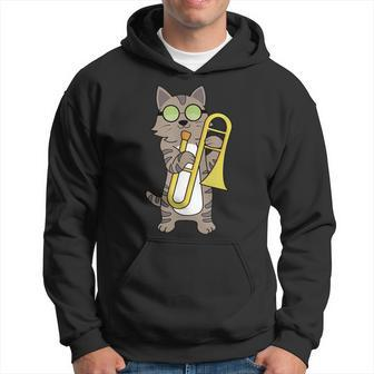 Cat Sunglasses Trombone Players Marching Band Hoodie - Thegiftio