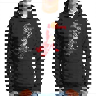 Christmas Lover Santa Claus Dunking Basketball Player Hoodie | Mazezy