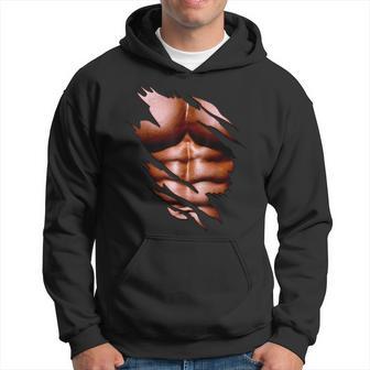 Classic Ripped Abs On Torn T Hoodie - Monsterry