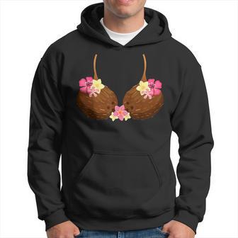 Coconut Bra With Hawaiian Tropical Flowers Hoodie - Thegiftio UK