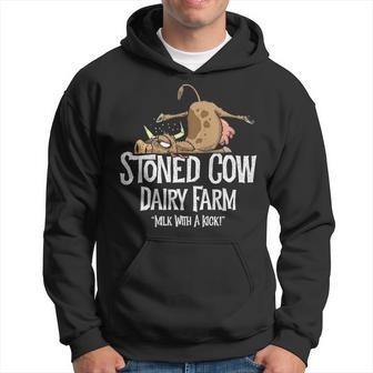 Cow Art Stoned Cow Dairy Farm Milk Cow Art Hoodie | Mazezy