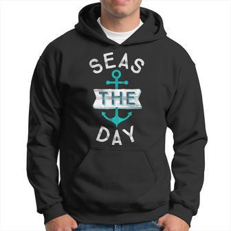 Cruise Saying Seas Day Teal Nautical Anchor Hoodie - Monsterry CA
