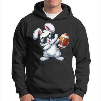 Dabbing Bunny Playing Football Easter Day Boys Girls Hoodie | Mazezy CA