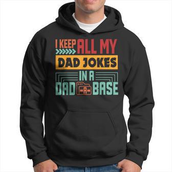 Dad Jokes In Dad-A-Base Vintage For Father's Day Mens Hoodie - Thegiftio UK