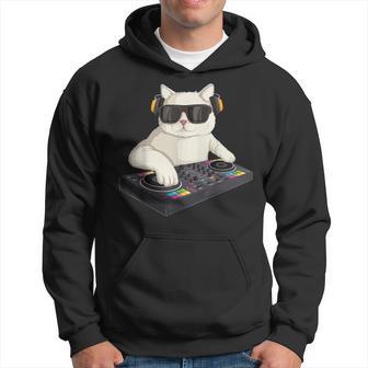 Dj Cat Techno Music Festival Lover Musician Women Hoodie - Monsterry