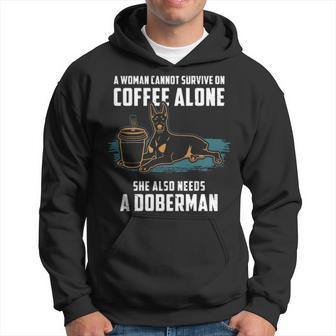Doberman Mom Coffee And Dog Doberman Hoodie | Mazezy