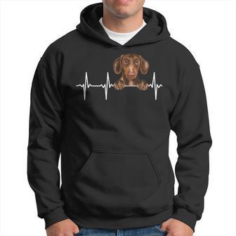 Dog Heartbeat For Brown Dachshund Lovers Hoodie - Thegiftio UK