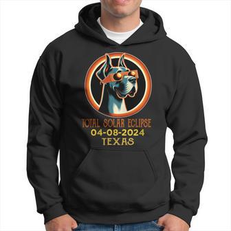 Dog Watching Total Solar Eclipse 2024 Texas Women Hoodie - Thegiftio UK