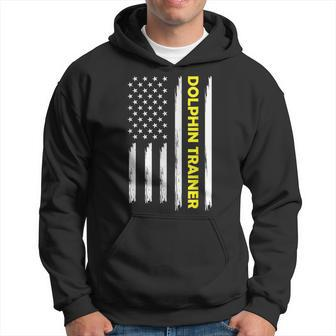Dolphin Trainer Patriotic Dad Us Flag Fathers Day Hoodie - Monsterry AU