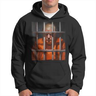 Donald Trump Behind Bars Hot Orange Jumpsuit Humor Hoodie - Monsterry CA