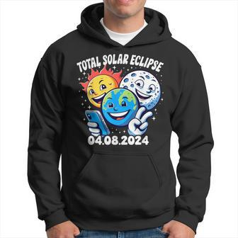 Earth Moon Sun Total Solar Eclipse April 8 2024 Hoodie | Mazezy