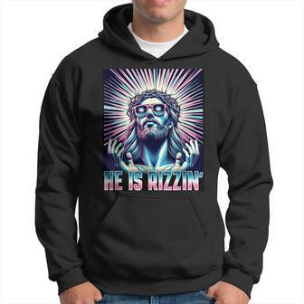 Easter Resurrection Rizz Meme He Is Rizzin Jesus Hoodie | Mazezy