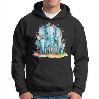 Elephant Family For Cute Elephants And Afrika Lovers Hoodie - Seseable