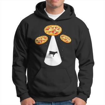 Farm Cow Abduction & Pizza Ufo Spaceship Pizza Hoodie - Monsterry UK