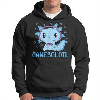 Gamesolotl Anime Kawaii Gaming Axolotl Video Gamer Hoodie - Thegiftio UK