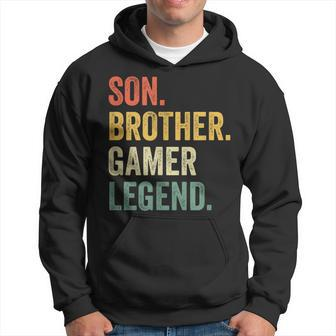Gaming Son Brother Gamer Legend Video Game Vintage Hoodie - Thegiftio UK