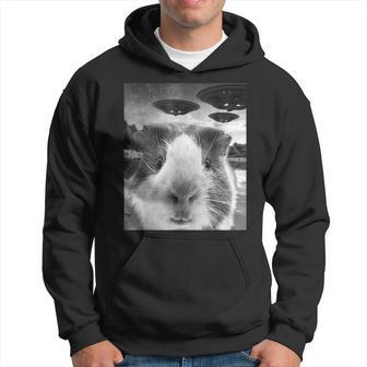Guinea Pig Selfie With Ufos For Guinea Pig Lover Hoodie - Seseable