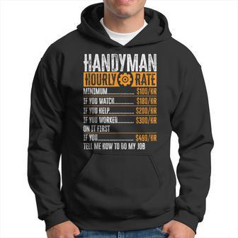 Handyman Hourly Rate Labor Day Father's Day Vintage Hoodie - Thegiftio UK